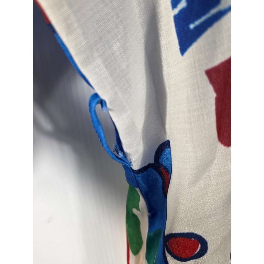 Vintage Style Abstract Graphic Print Button Front Tunic Mini Dress Multicolor - Picture 7 of 13